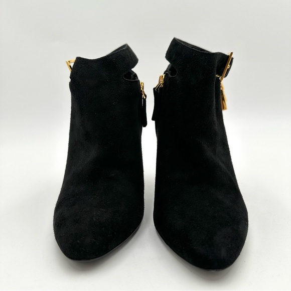 TOM FORD Sue Padlock Suede Ankle Bootie Black - Picture 4 of 15